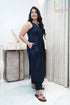 Designer Navy Blue Women Kurta/Pant, Side View